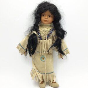 Accents & Occasions 16" Native American Indian Doll Traditional Dress Porcelain